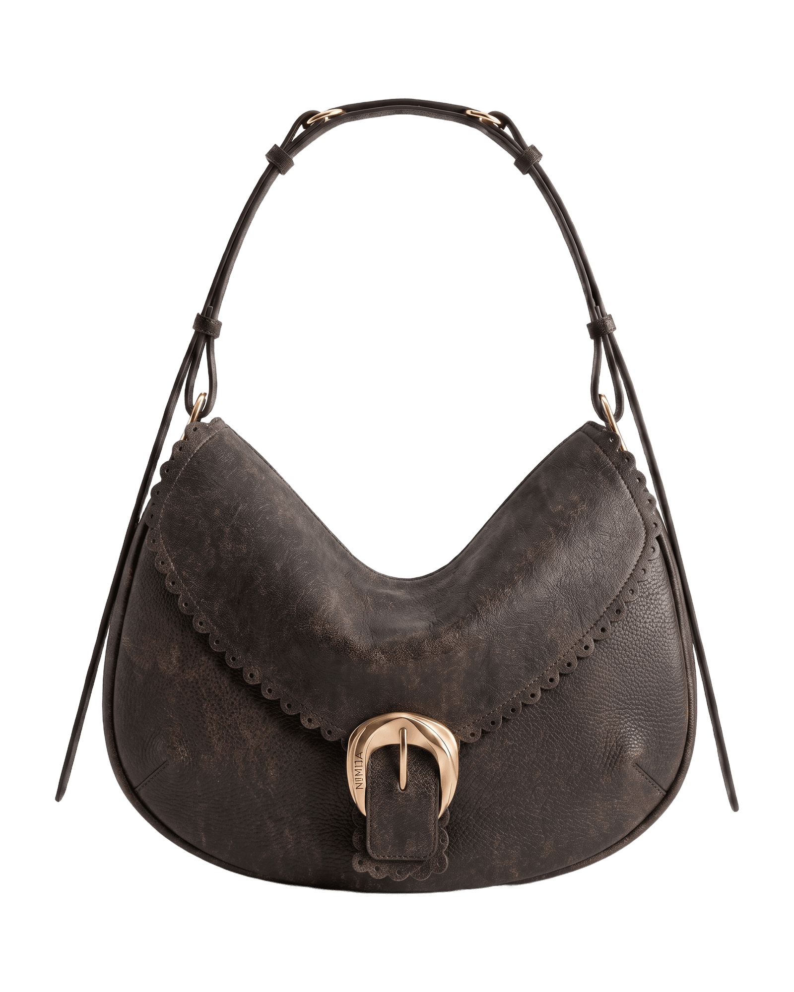 Molten Buckle Hobo Slouch in Truffle