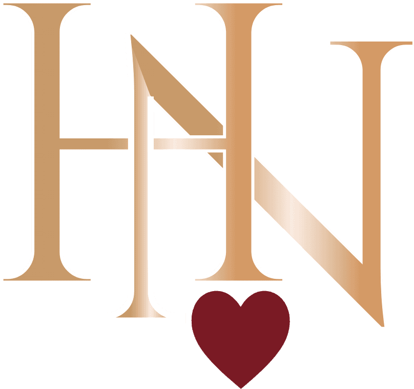 HN monogram in gold