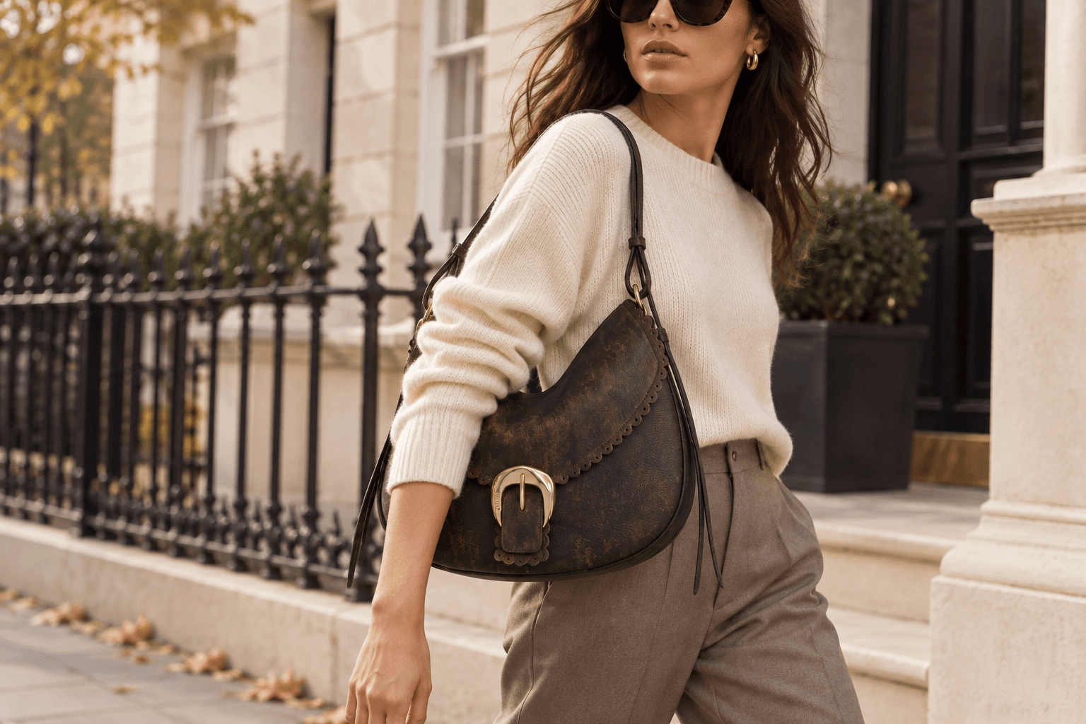 Molten Buckle Hobo Slouch styled for everyday life