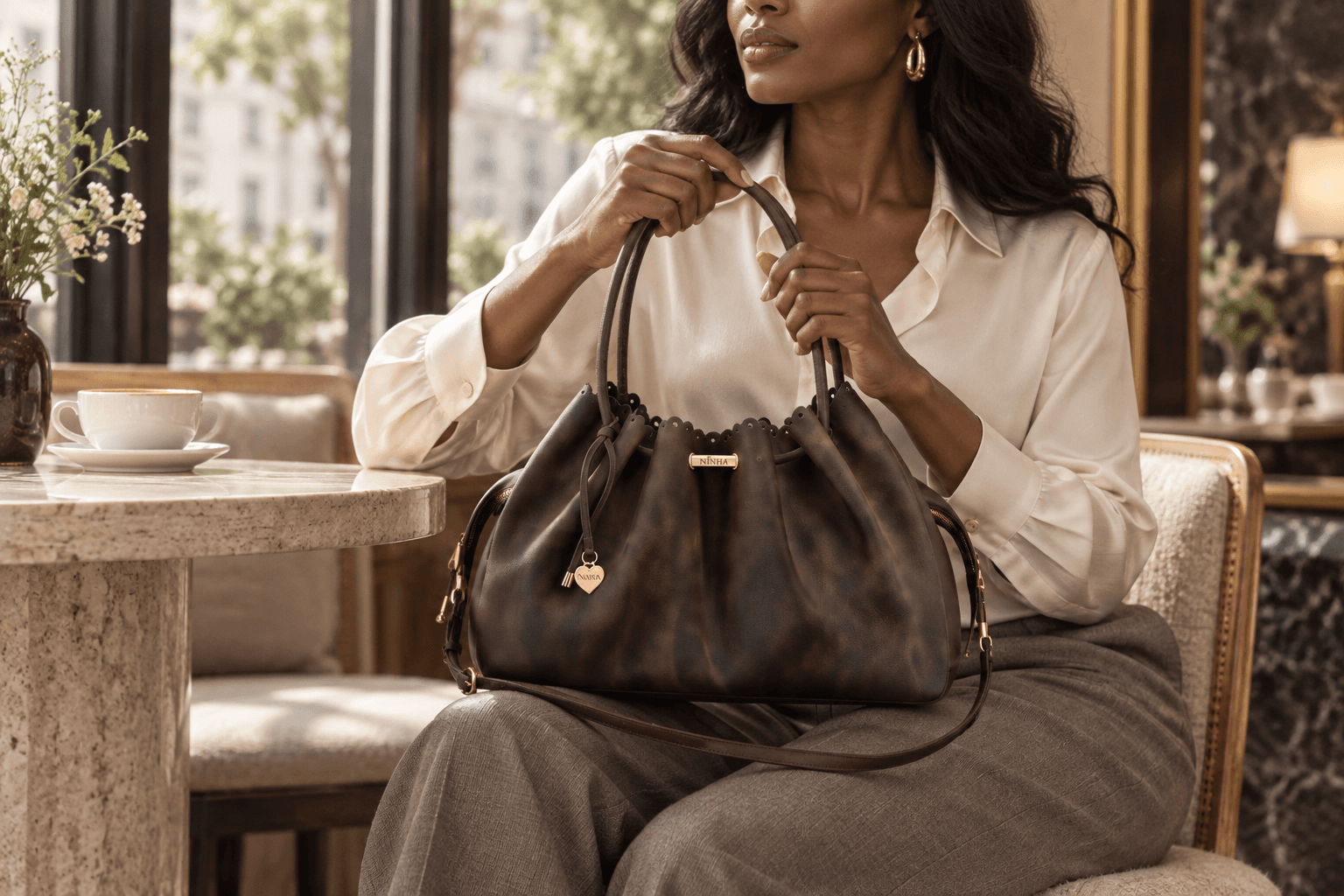 Soft Gathered Grab styled for everyday life